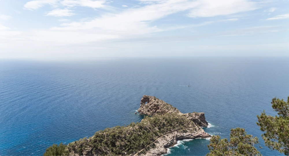 Vista aérea de la línea costera